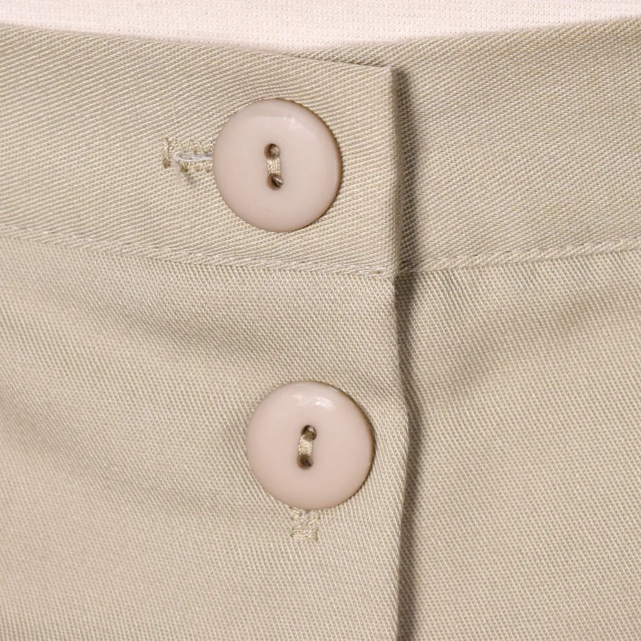 1950s Style Khaki Button Back Pencil Skirt