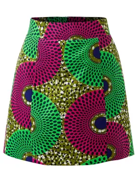 African Print Wax Mini Skirt For Women