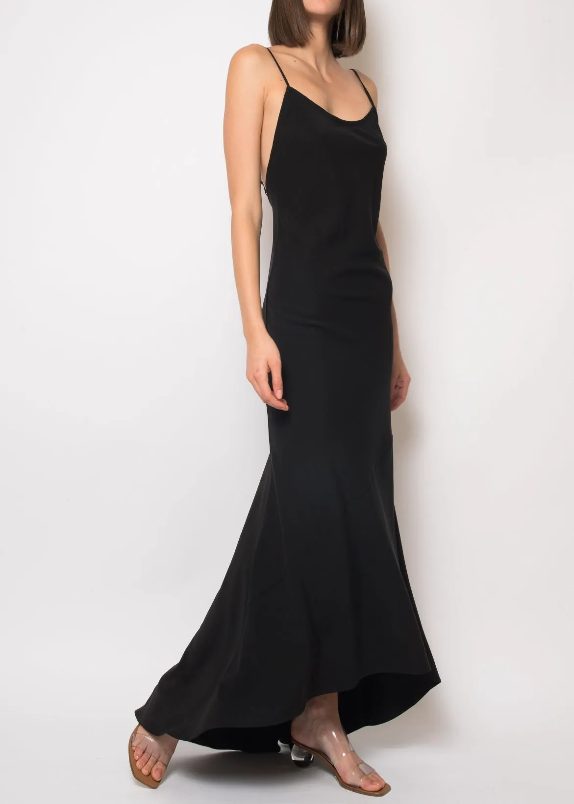 Angie Black Maxi Slip Dress