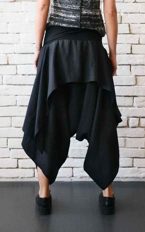 Asymmetric Skirt Pants