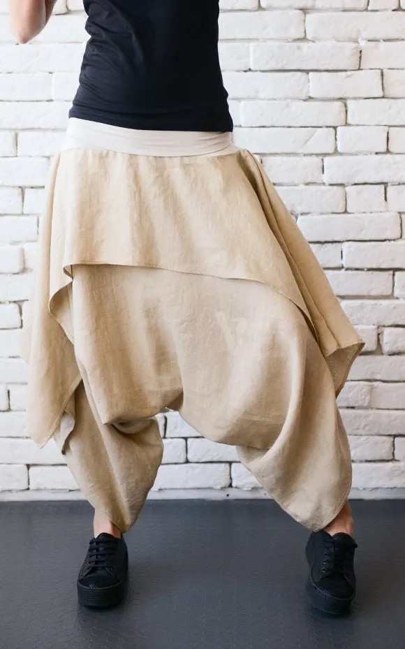 Asymmetric Skirt Pants