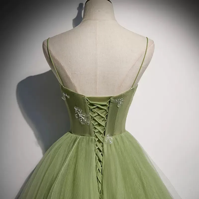 Ball Gown Prom Dresses Long Sage Green Evening Dress SH063