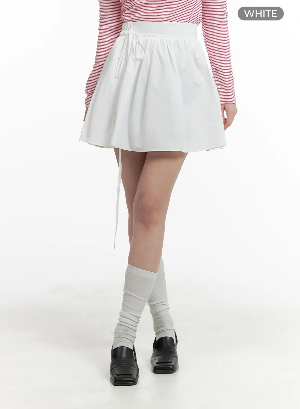 Banding Strap Cotton Mini Skirt OM425