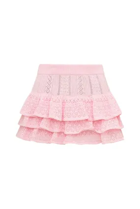 Baudin Bow Pointelle Mini Skirt