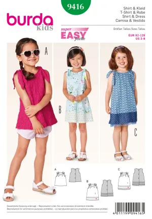 BD9416 Girls' Summer Dress and Top | Easy