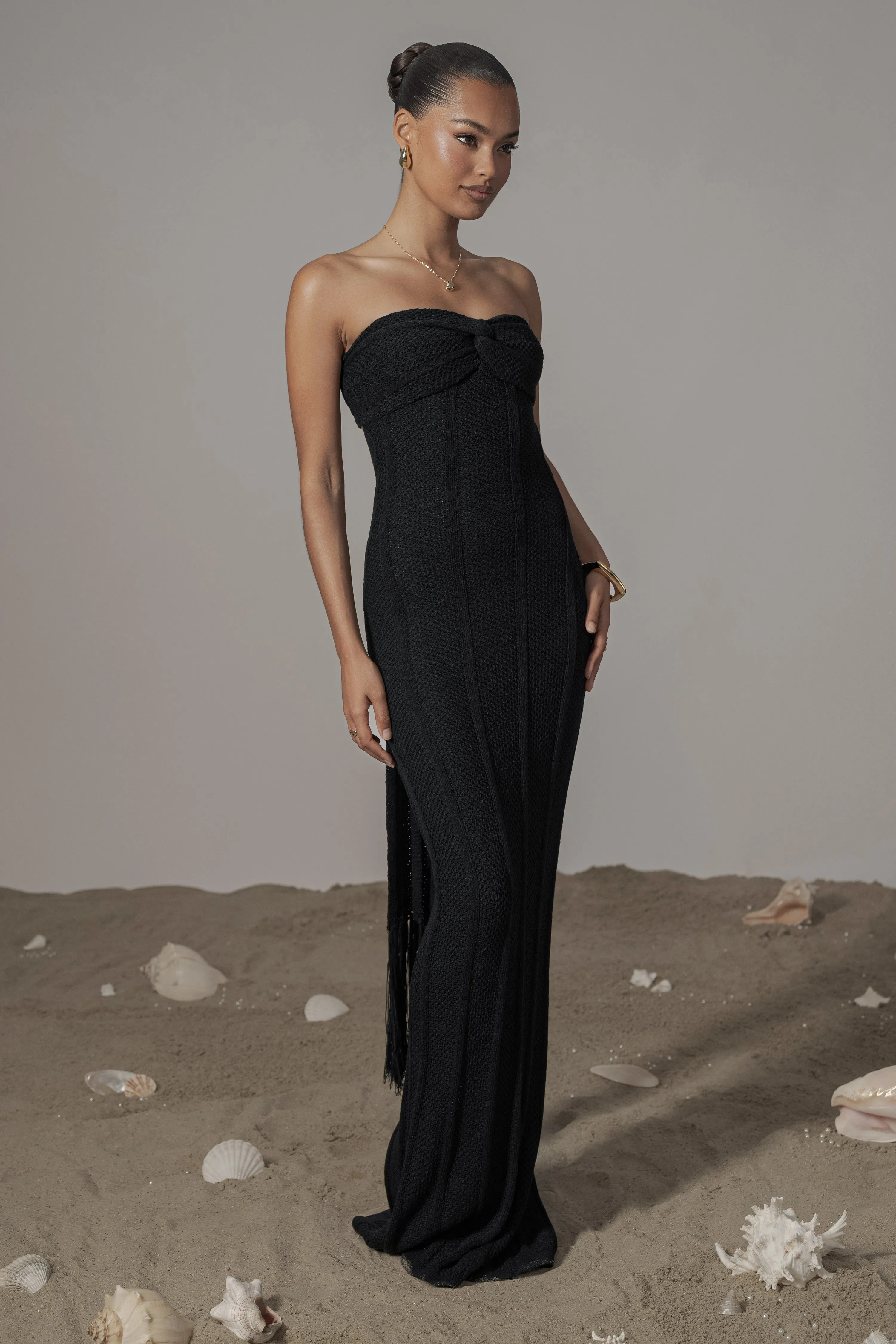 Black Blanca Strapless Maxi Dress