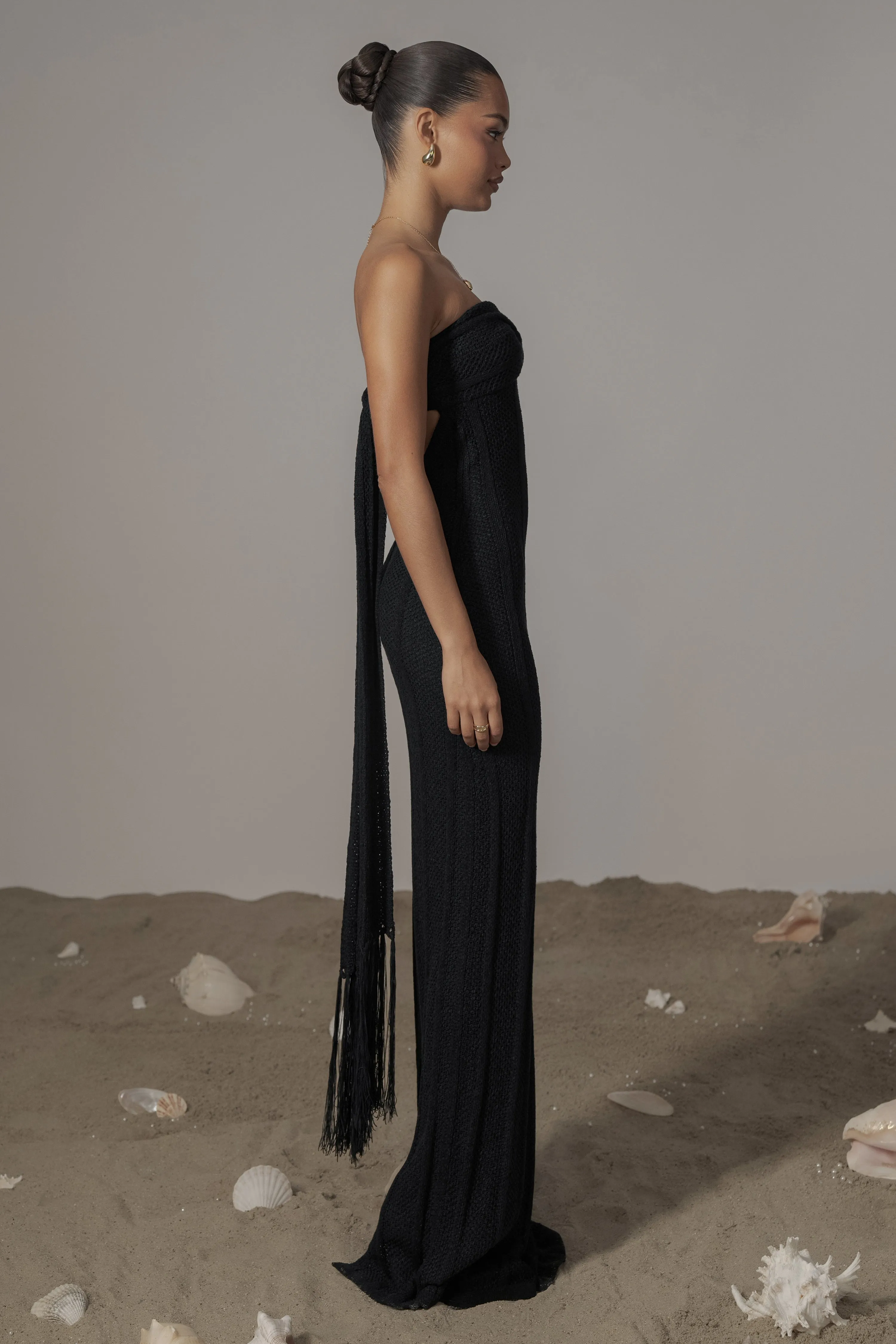 Black Blanca Strapless Maxi Dress