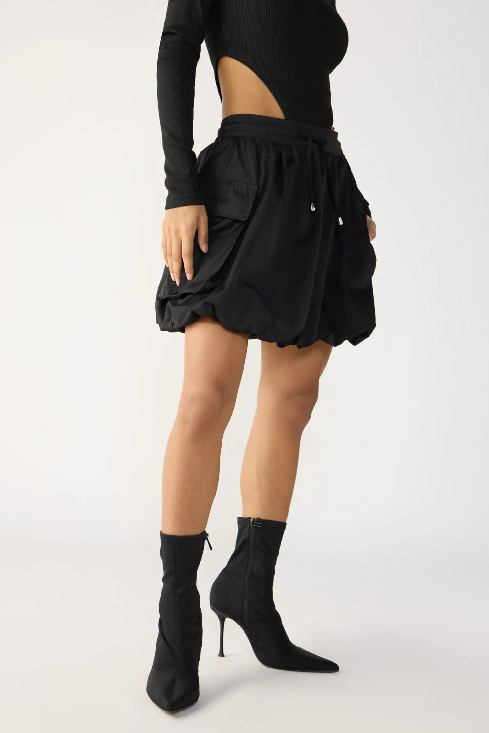 Blackout Parachute Mini Skirt