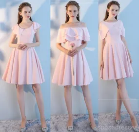 Blush Pink Short Mismatched Simple Cheap Bridesmaid Dresses Online, WG515