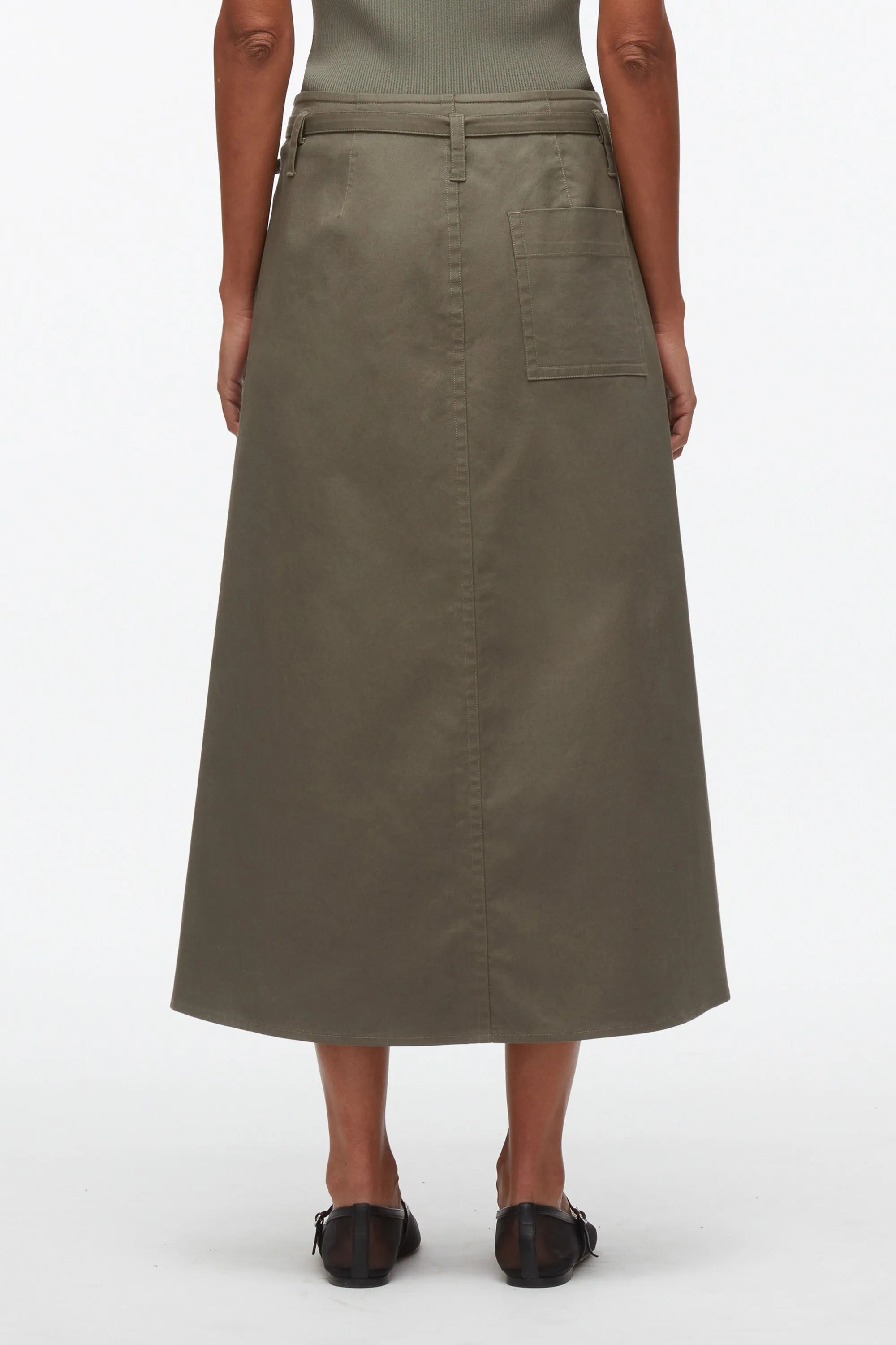 Buttoned Side Utility Skirt