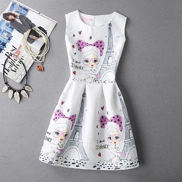 Casual Vintage Floral Print Dresses A Line High Waist