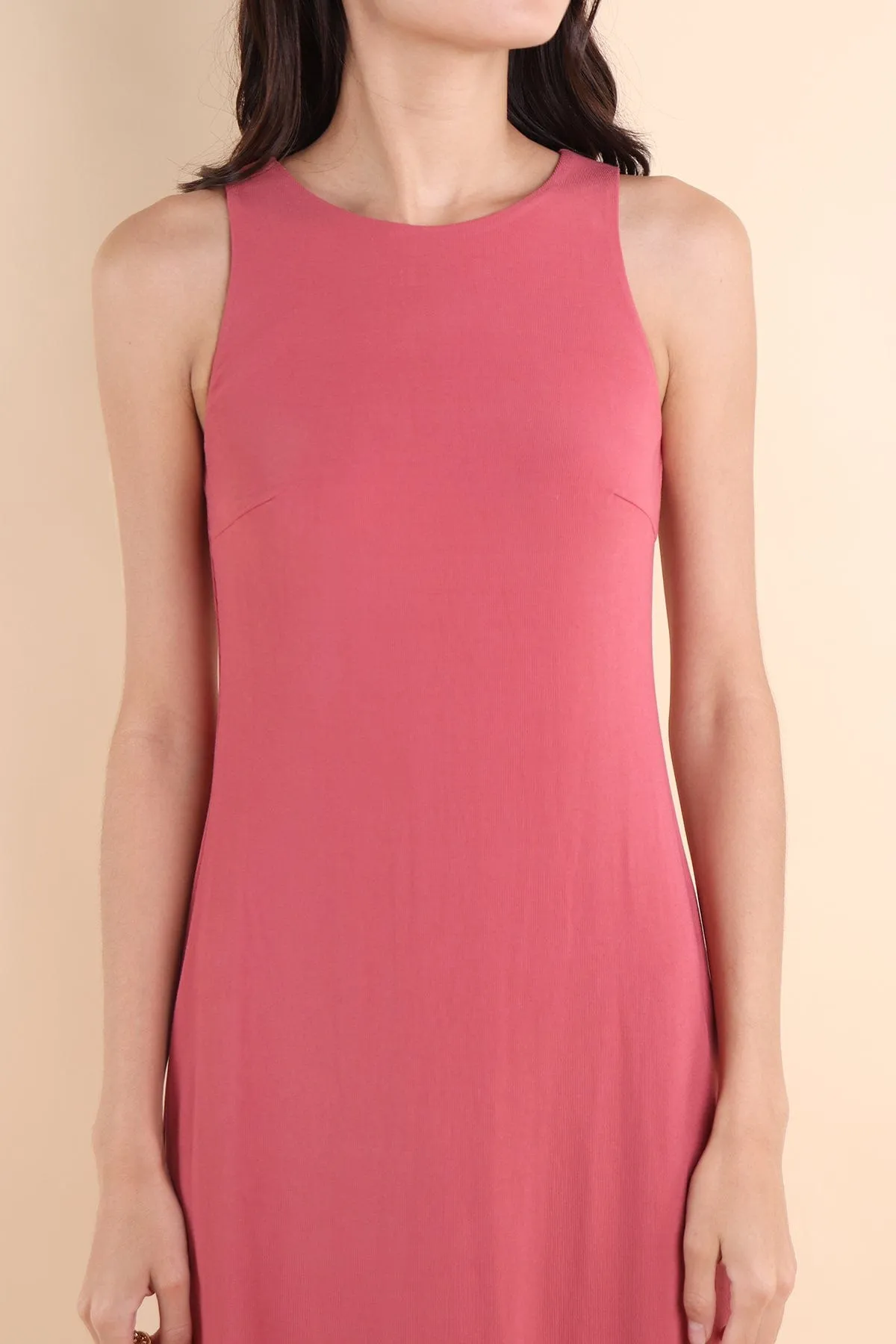 CHARM RACER SLIP DRESS IN ROSE