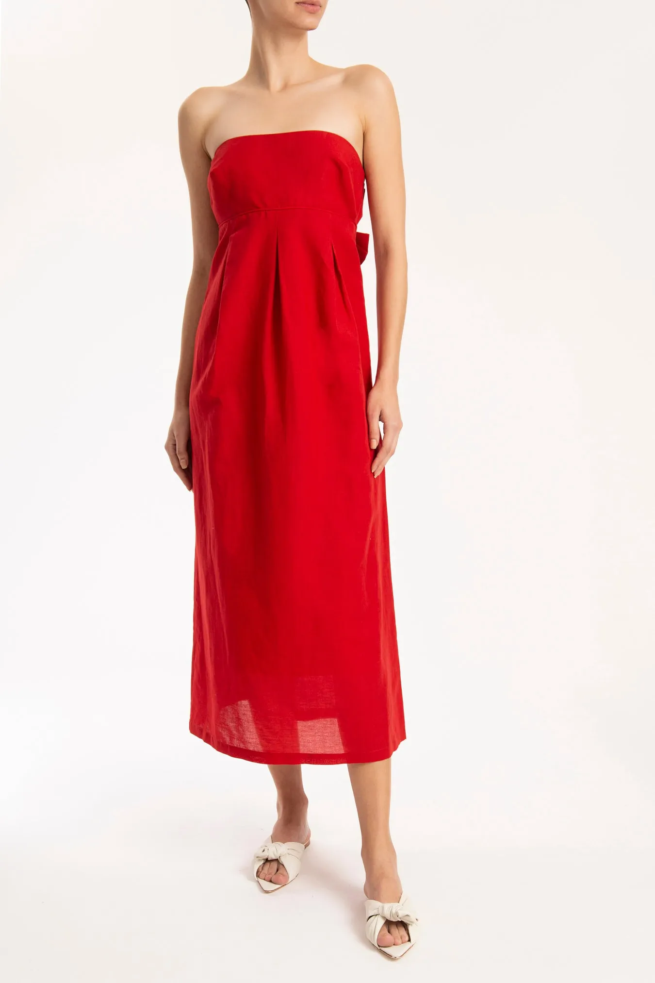 Cherry Bomb Solid Strapless Long Dress