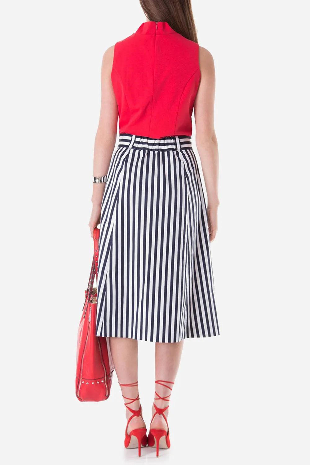 Cotton Striped nautical skirt