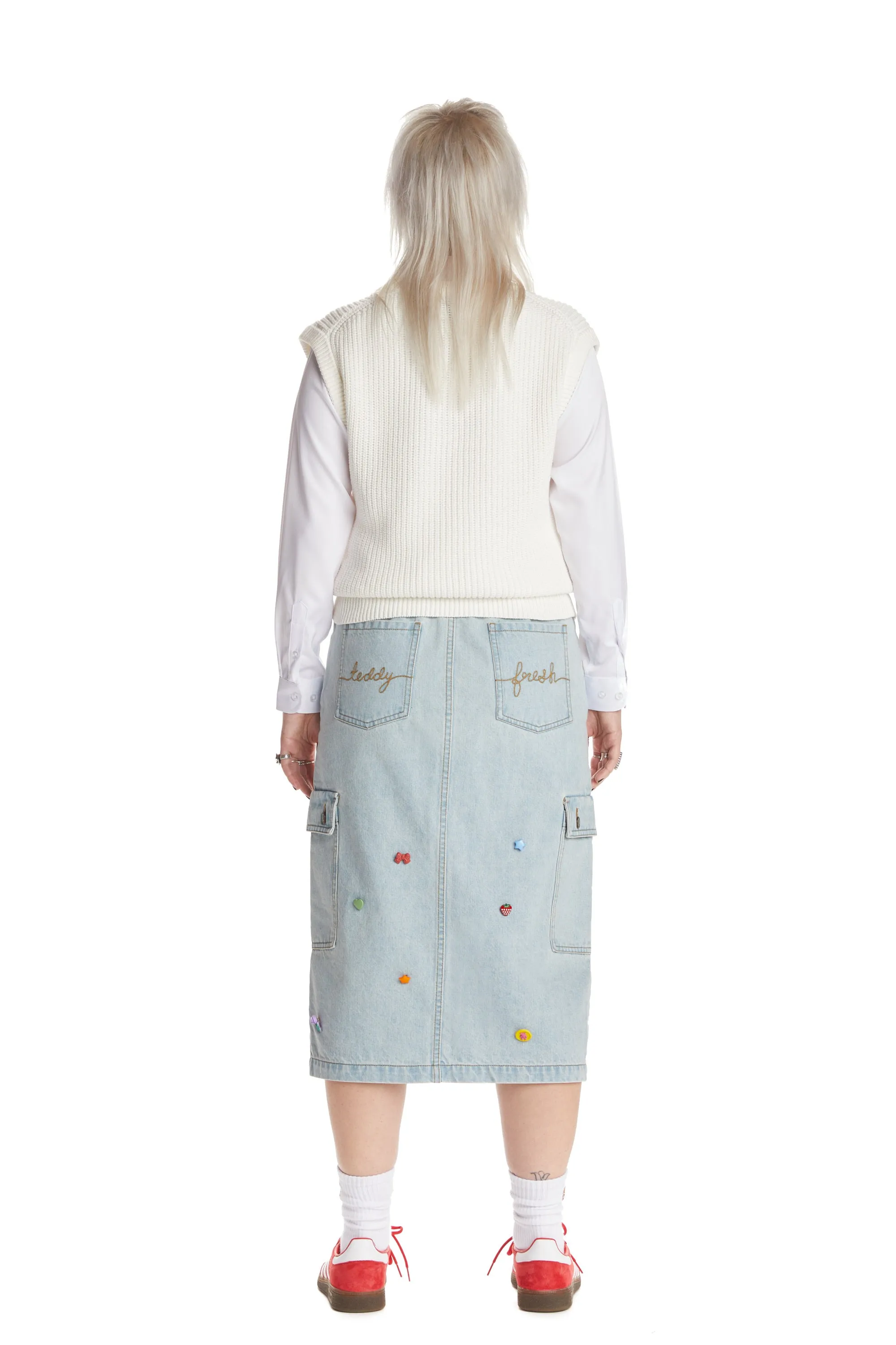 Denim Cargo Skirt