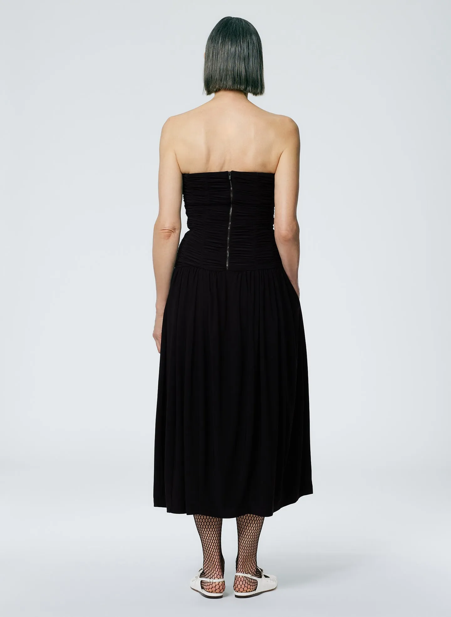 Drapey Jersey Ruched Strapless Dress