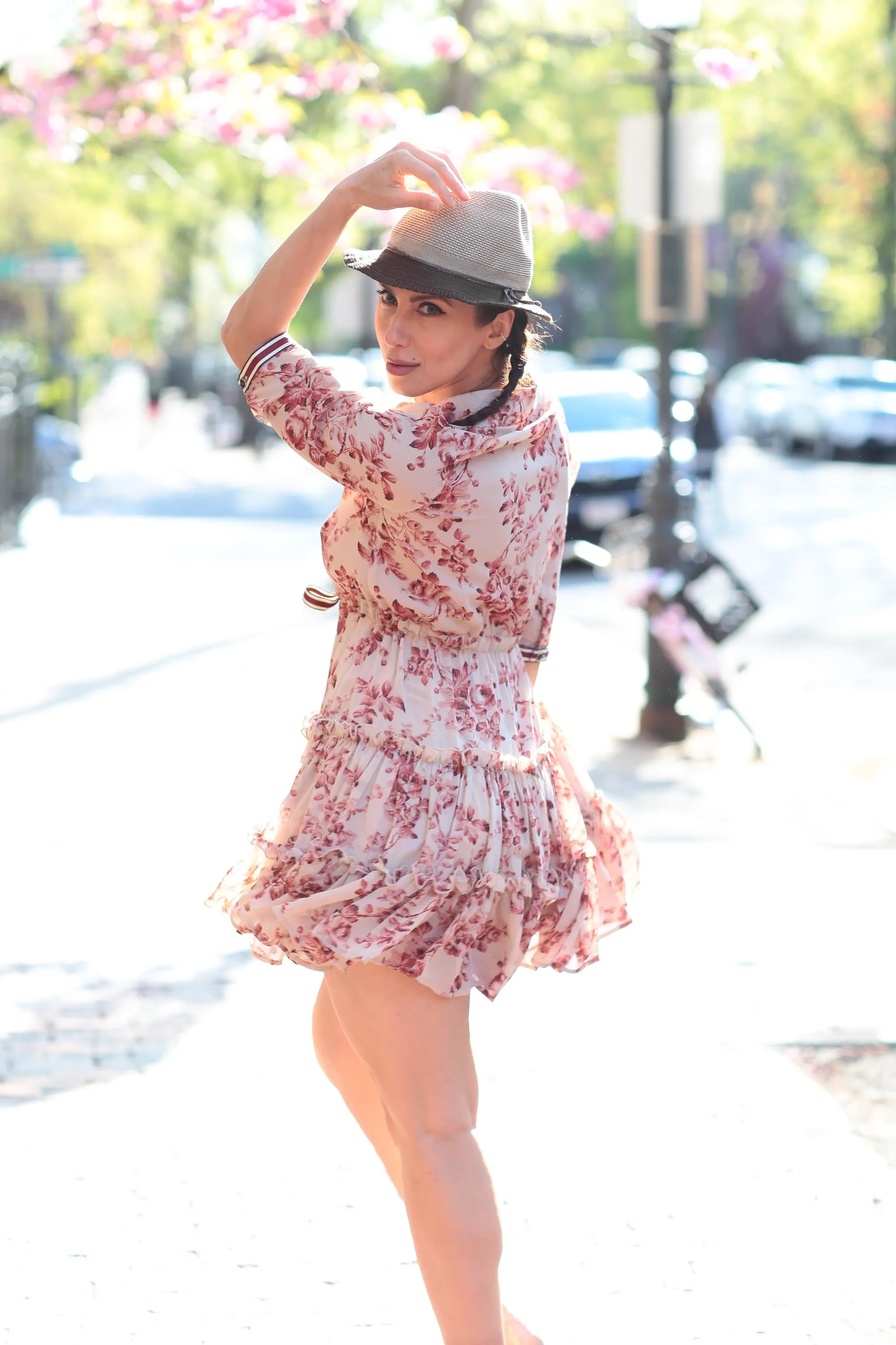 Floral Dress with Ruffle Mini Skirt