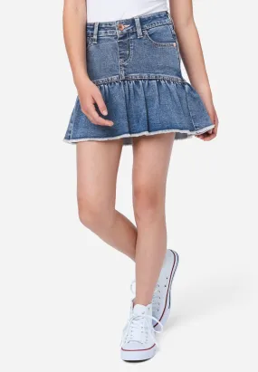 Flounce Girls Denim Skirt