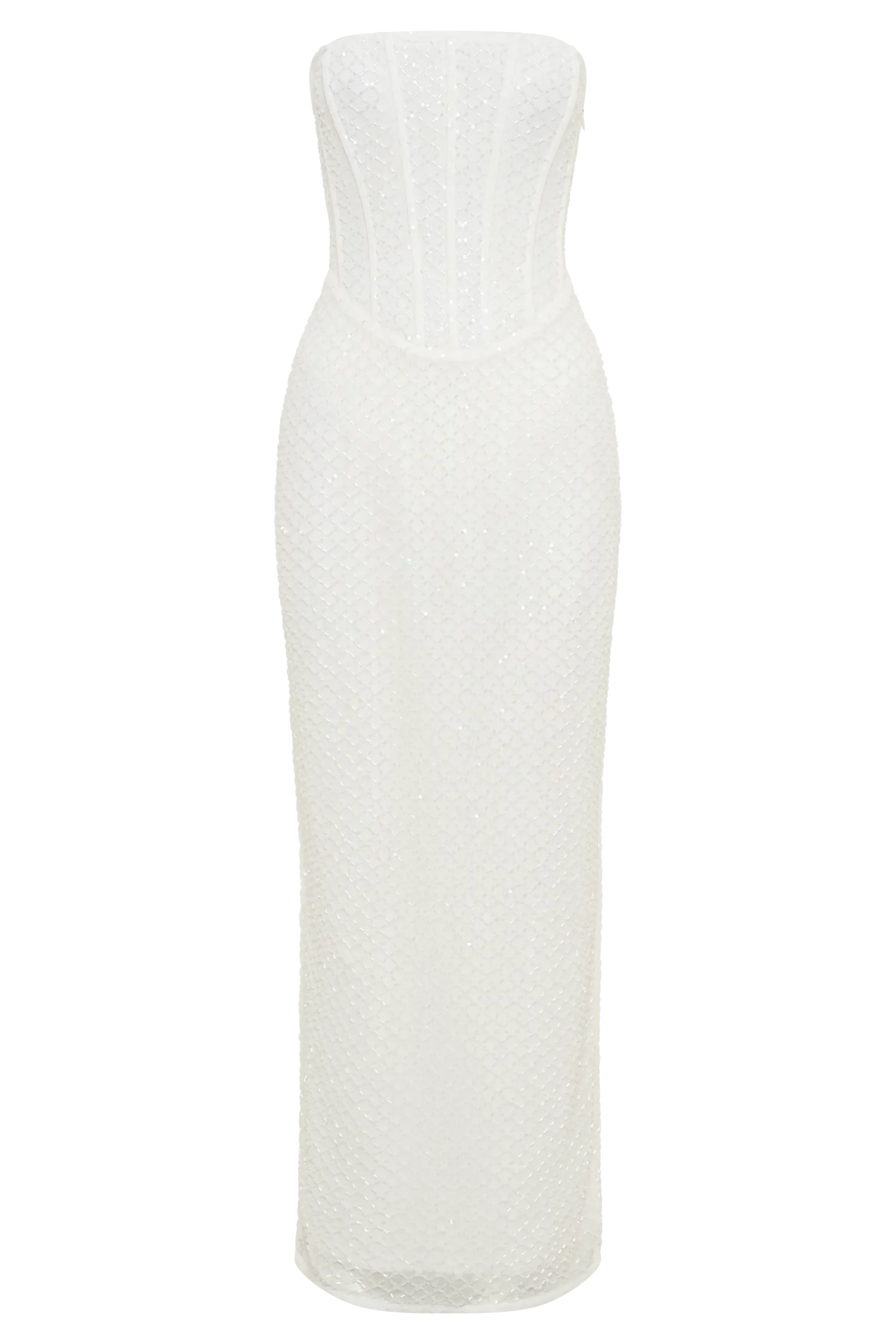 Gemma Strapless Sequin Maxi Dress - White