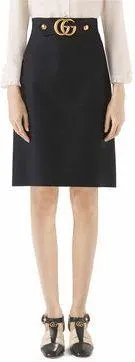 'GG' Logo Mini Skirt, Black