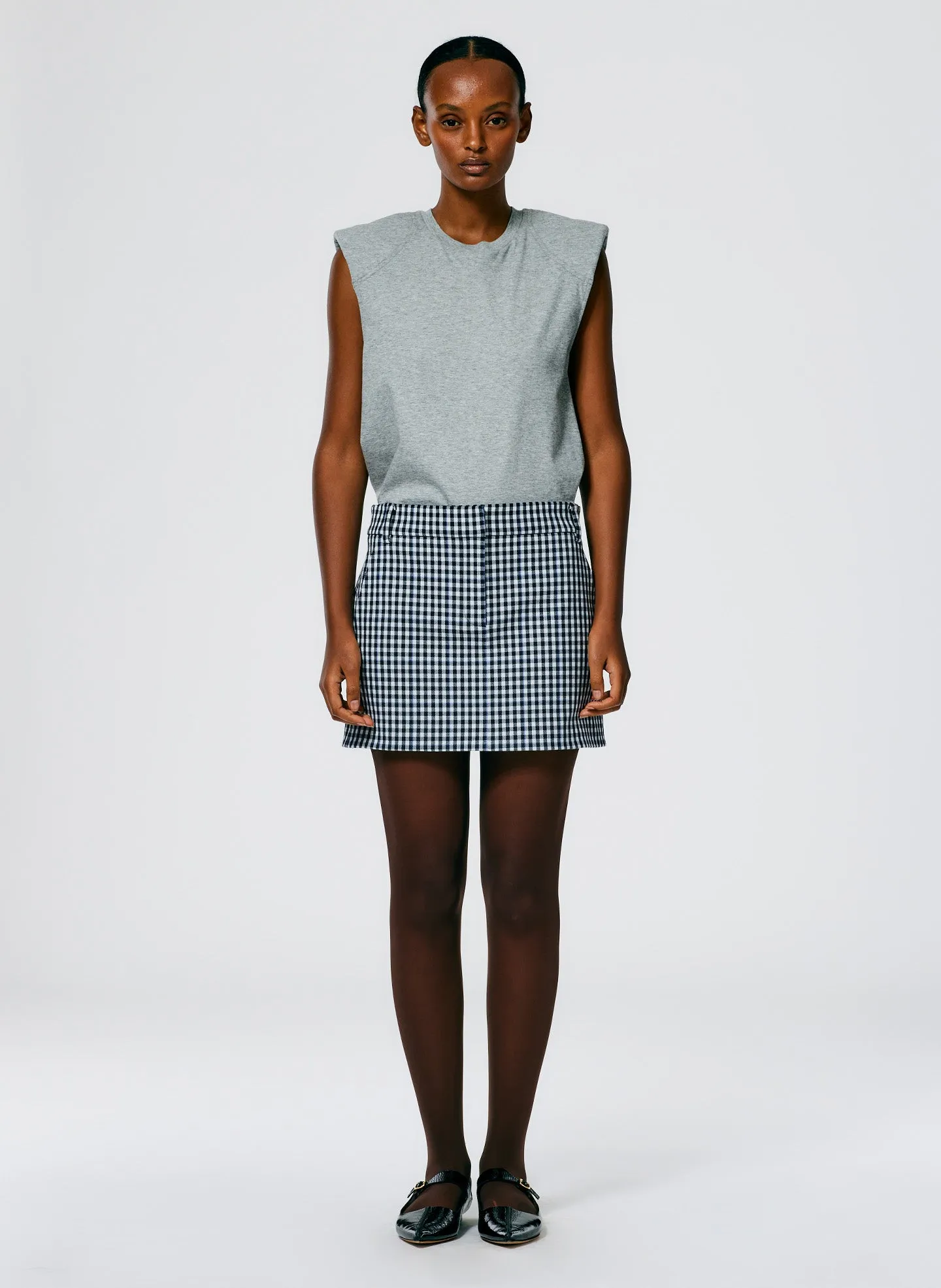 Gingham Suiting Mini Trouser Skirt