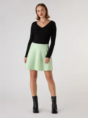 Jeanne Mini Satin Skirt in Green