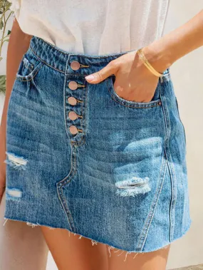 Just BE. Merna Hem Denim Skirt