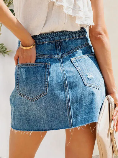 Just BE. Merna Hem Denim Skirt