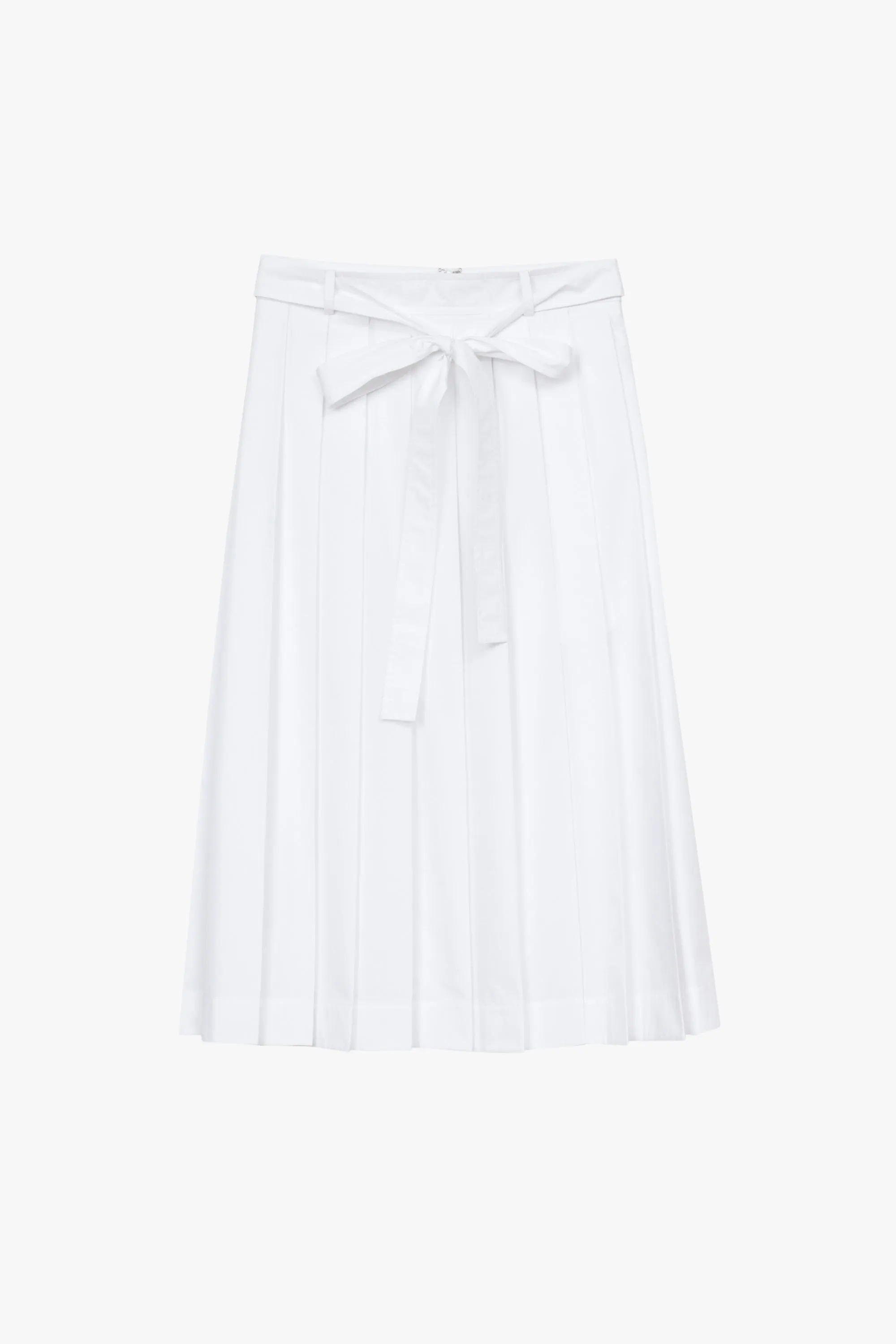 Knife Pleat Belted Skirt