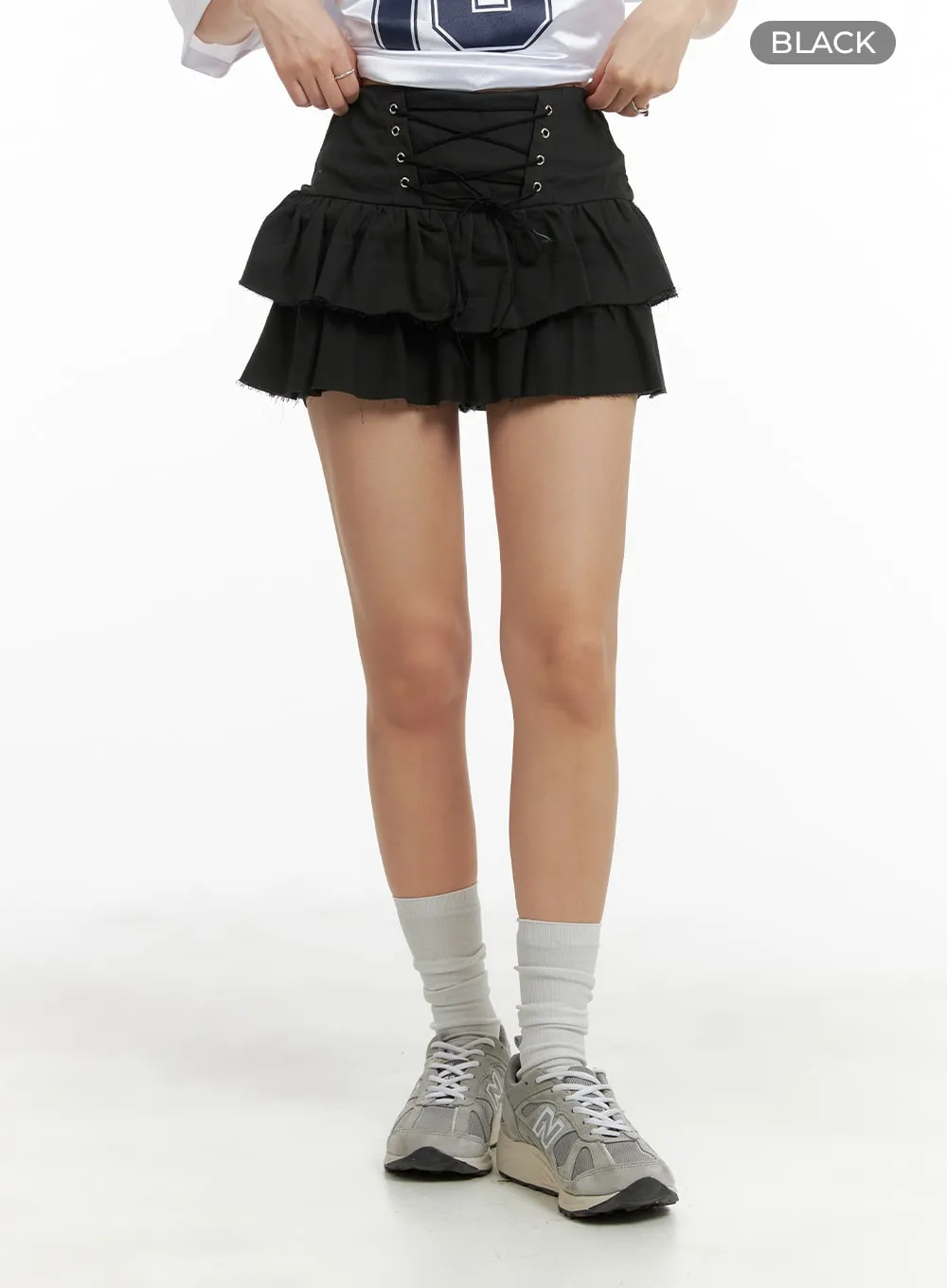 Lace-Up Frill Mini Skirt CM426