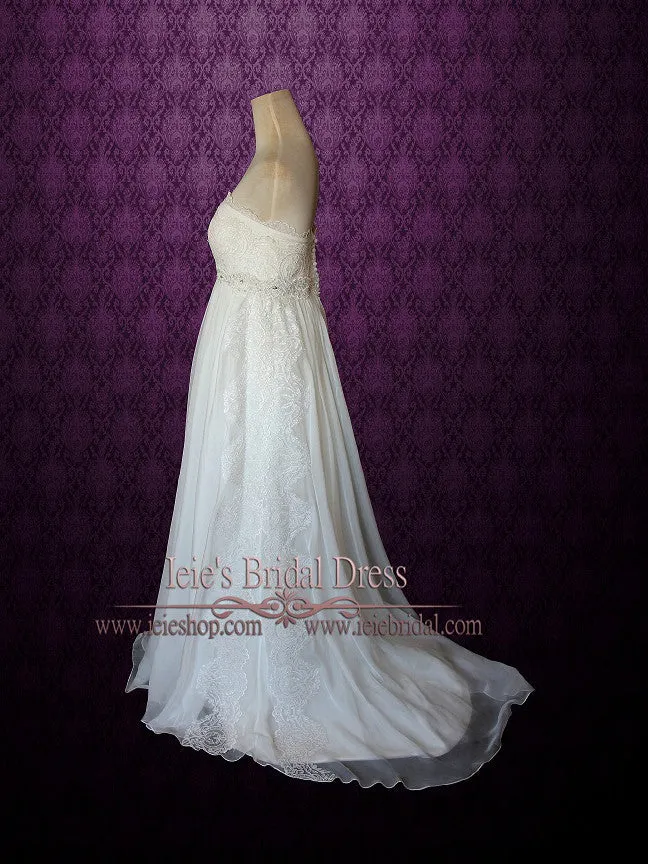 Maternity Wedding Dress Strapless Empire Waist Chiffon | Hollie