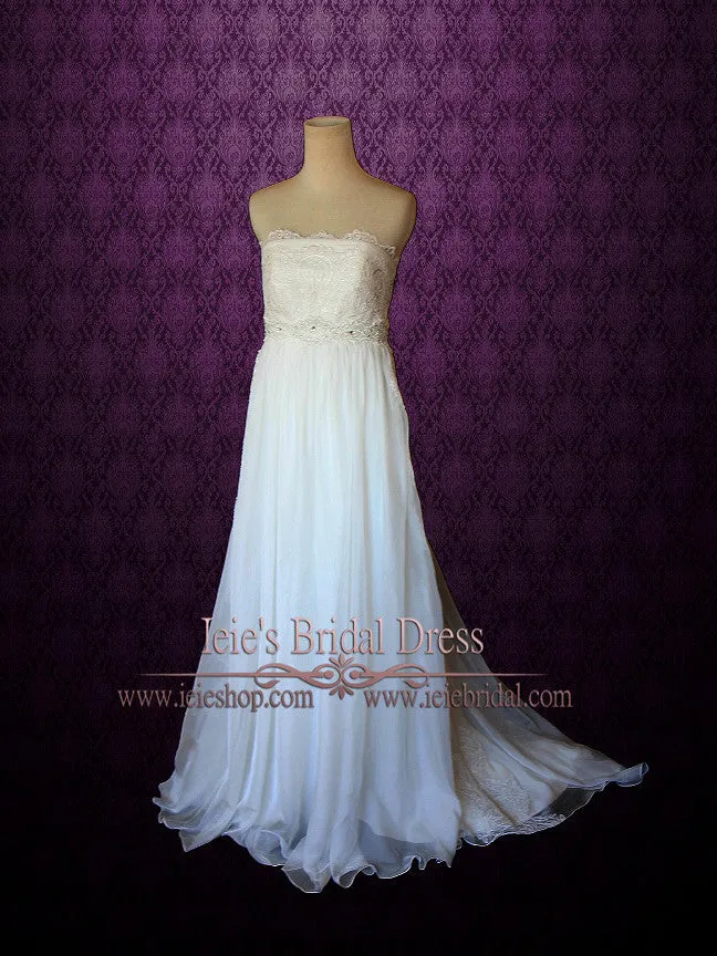 Maternity Wedding Dress Strapless Empire Waist Chiffon | Hollie