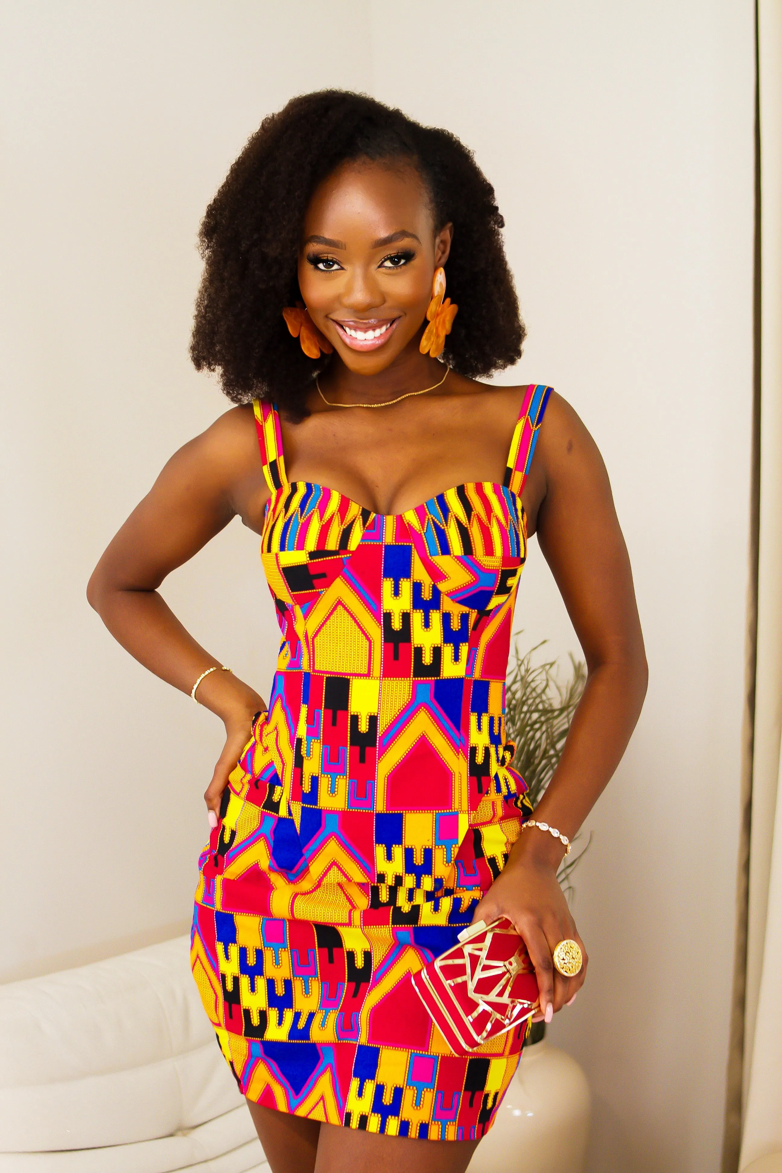 New in African Print Kente Mini Skirt - Omoge