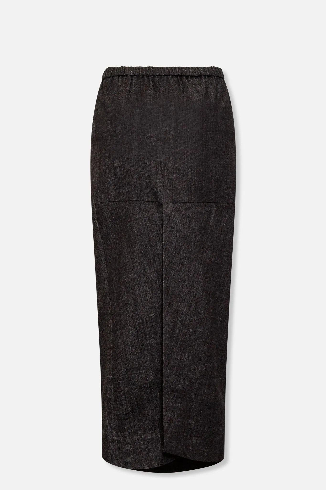 PISA LONG KICK PLEAT SKIRT IN STRETCH DENIM