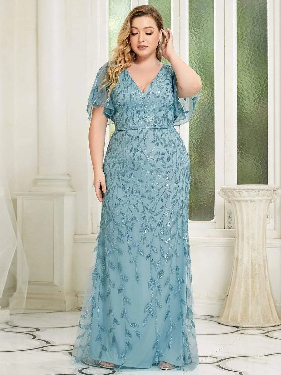 Plus Size Long Mermaid Formal Dresses for Weddings