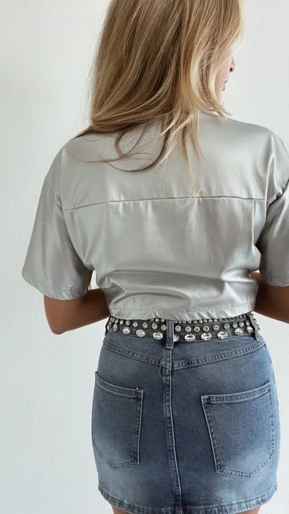 Rhinestone mini skirt