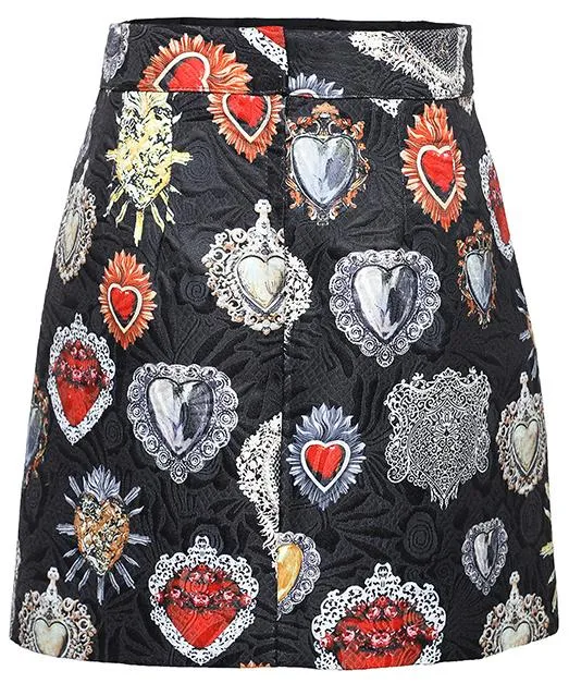 'Sacred Heart' Jacquard Mini Skirt