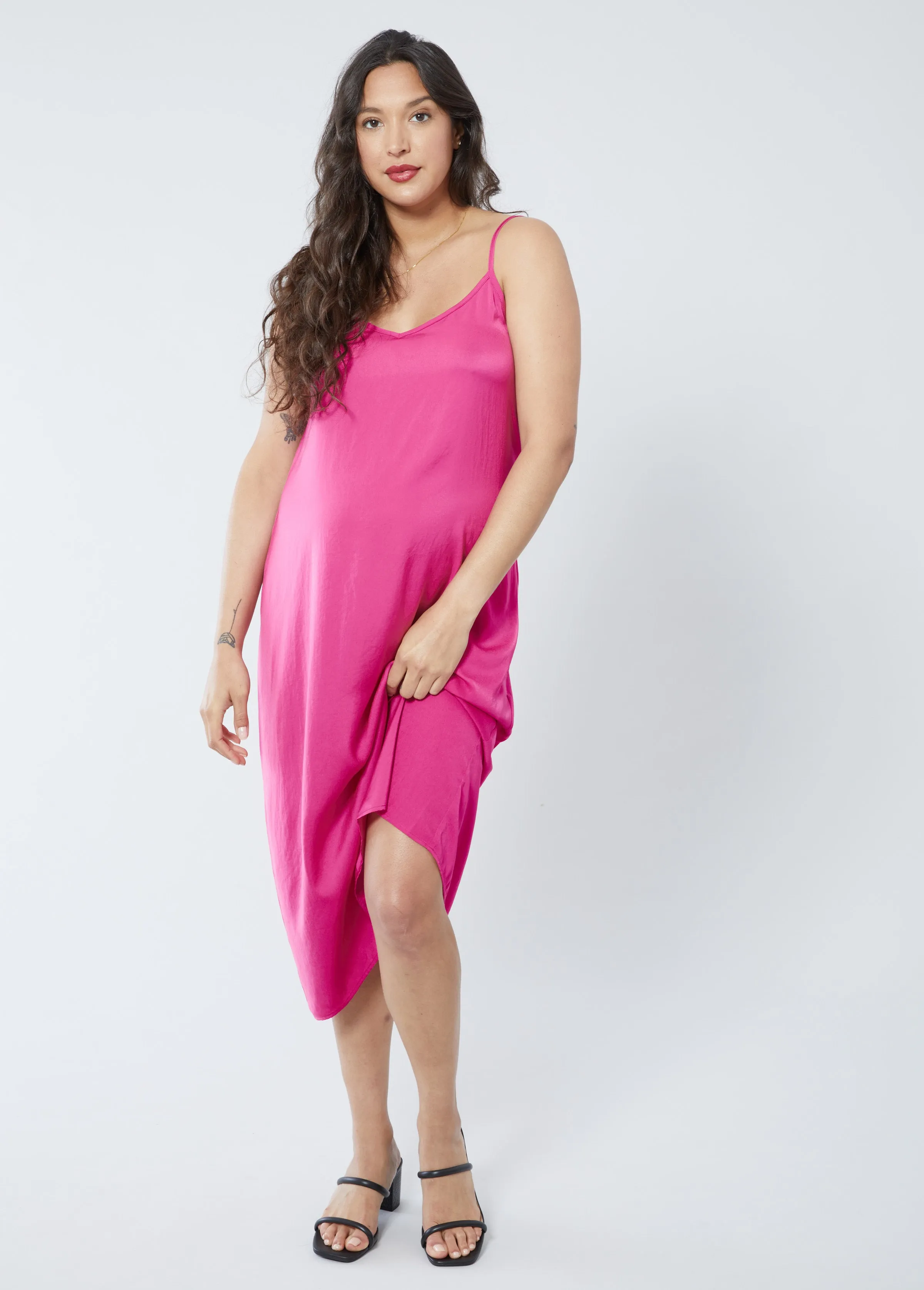 Satin Slip Maternity Dress