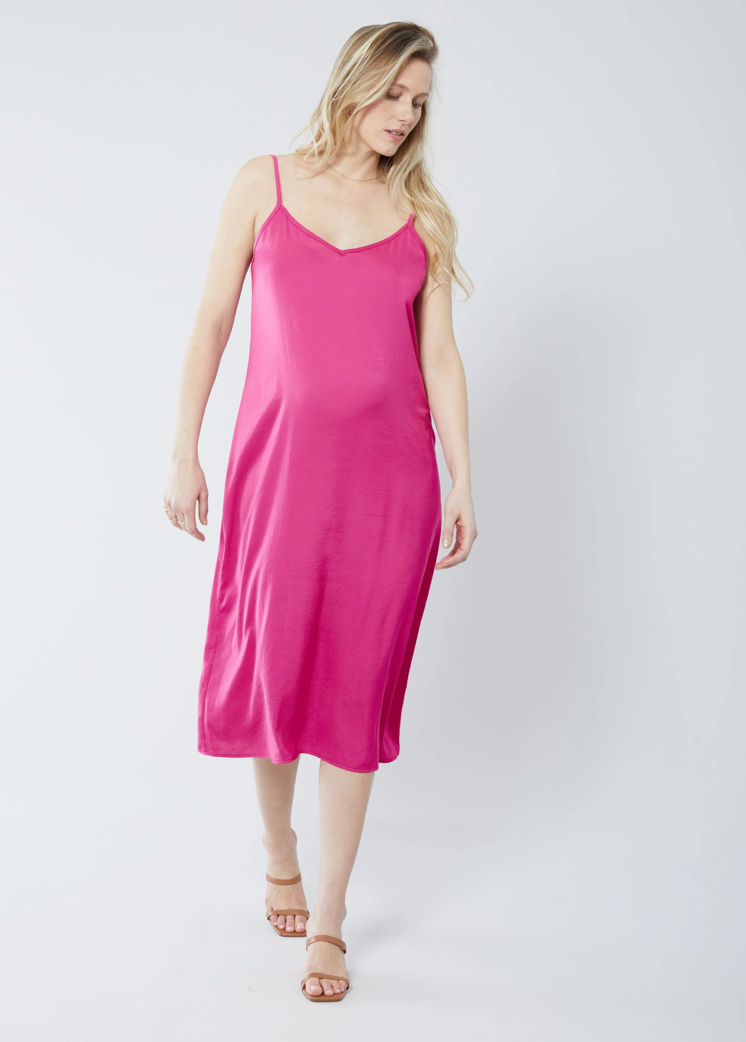 Satin Slip Maternity Dress