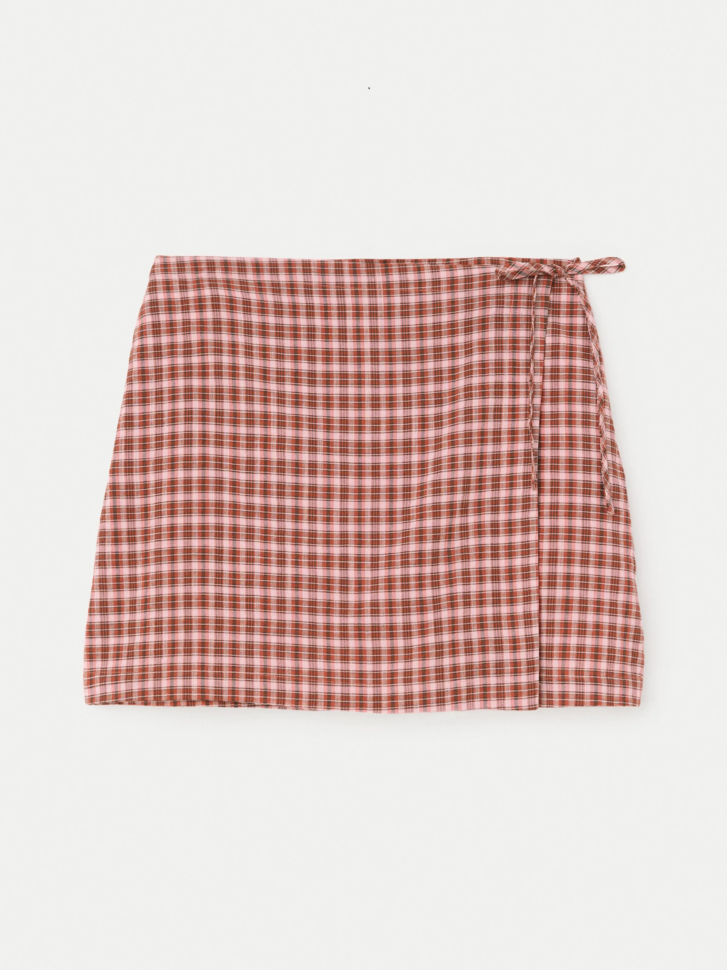 The Seersucker Mini Skirt in Red